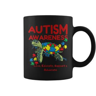 Autism Awareness Turtle Puzzle Mom Kids Teacher Gift Love Coffee Mug - Seseable