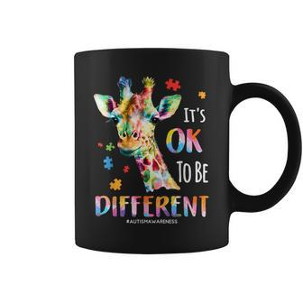 Autism Awareness Women Kid Its Ok To Be Different Giraffe Coffee Mug - Seseable