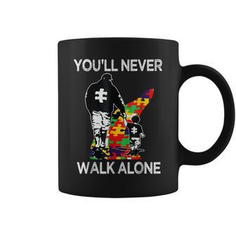 Autism Dad Support Alone Puzzle Youll Never Walk Coffee Mug - Thegiftio UK