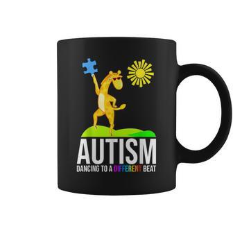 Autism Dancing To A Different Beat Funny Awareness Giraffe Coffee Mug | Mazezy