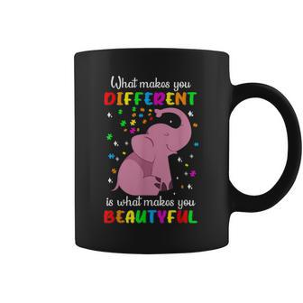 Autism Elephant What Makes You Different Makes You Beautiful Coffee Mug | Mazezy CA