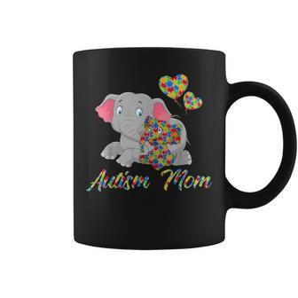 Autism Mom Elephant Cute Elephant Autism Awareness Gift Coffee Mug - Seseable