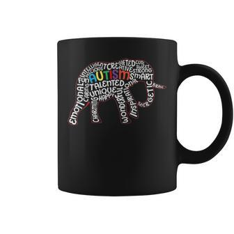 Autism Mom Elephant Puzzle Pieces Autism Supporter Outfit Coffee Mug - Seseable