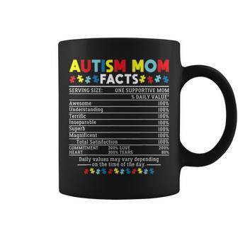 Autism Mom Facts One Supportive Mom Awareness Gift Coffee Mug - Seseable