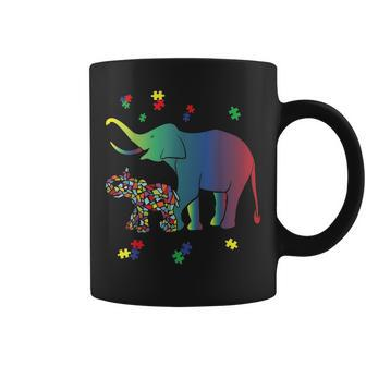 Autism Mom Gift Autism Awareness Elephant Coffee Mug - Seseable