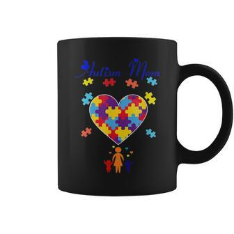 Autism Mom Gift Autism Awareness Heart For Mom Coffee Mug - Seseable