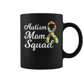 Autism Mom Squad Autism Awareness T Puzzle Ribbon Coffee Mug | Mazezy