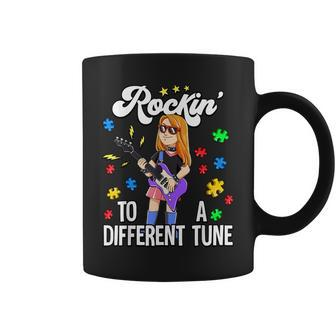 Autism Rockin To A Different Tune Autism Girl Coffee Mug | Mazezy