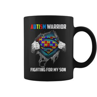 Autism Warrior Fighting For My Son Autism Mom Dad Parents Coffee Mug | Mazezy