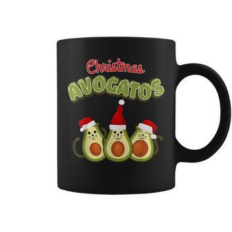 Avogato Vegan Christmas Avocado Cat Design Men Women T Coffee Mug - Seseable