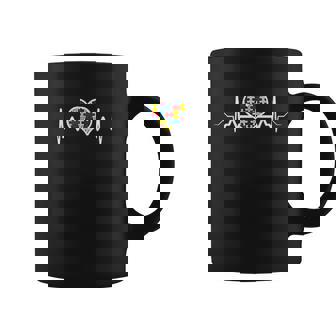 Awareness Heartbeat Puzzle Autistic Pride Mom Gift Coffee Mug - Thegiftio