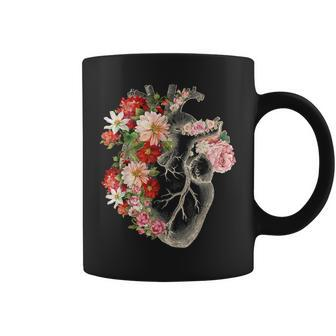 Awesome Anatomical Heart And Flowers Show Your Love Coffee Mug | Mazezy