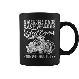 Awesome Dads Have Tattoo Beards Ride Motorcycles Fathers Day Coffee Mug - Thegiftio UK