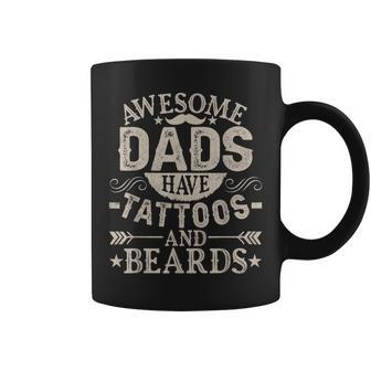 Awesome Dads Have Tattoos And Beards Fathers Day Vintage Coffee Mug - Thegiftio UK