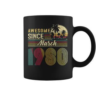 Awesome March 1980 Vacation Tshirt 40Th Birthday Gift Coffee Mug | Mazezy
