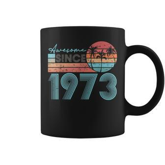 Awesome Since 1973 Retro Beach Sunset Vintage-1973 Coffee Mug - Seseable