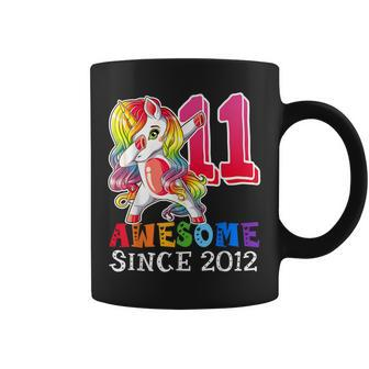 Awesome Since 2012 Dabbing Unicorn 11 Year Old Birthday Girl Coffee Mug - Seseable