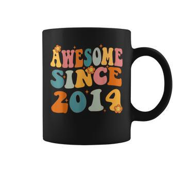 Awesome Since 2014 Birthday 9Th Anniversary Groovy 9 Years Coffee Mug | Mazezy