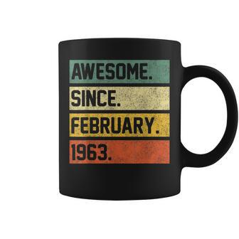 Awesome Since February 1963 60 Years Old Gifts 60Th Birthday Coffee Mug - Seseable