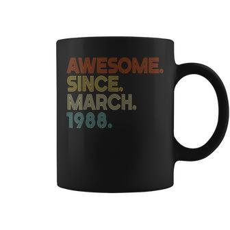 Awesome Since March 1988 Vintage 34Th Birthday Coffee Mug - Seseable