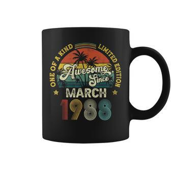 Awesome Since March 1988 Vintage 34Th Birthday For Men Women Coffee Mug - Seseable
