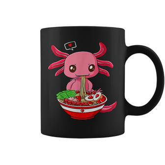 Axolotl Eating Ramen Valentines Day Animal Japanese Food Coffee Mug - Seseable