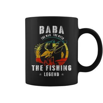 Baba Man Myth Fishing Legend Funny Fathers Day Gift Coffee Mug - Seseable