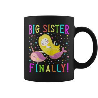 Baby Shower Gifts For Daughter Mermaid Big Sister Finally Coffee Mug | Mazezy DE
