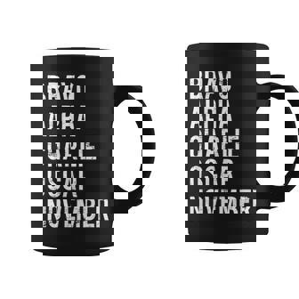 Bacon Military Alphabet Bacon Lover Distressed Gift Coffee Mug | Mazezy