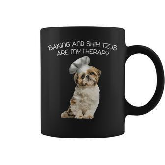 Baking And Shih Tzu Are My Therapy Gifts Mothers Day Coffee Mug - Seseable
