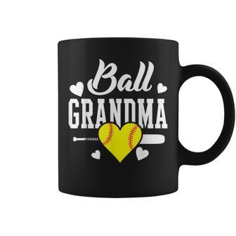Ball Grandma Softball Love Heart Gifts Mothers Day Coffee Mug | Mazezy
