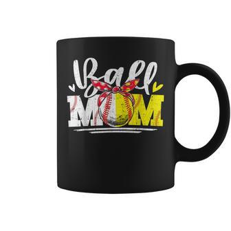 Ball Mom Baseball Softball Mama Women Mothers Day Coffee Mug | Mazezy