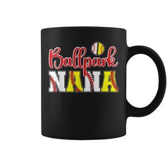 Ballpark Nana Softball Baseball Nana Grandma Coffee Mug | Mazezy