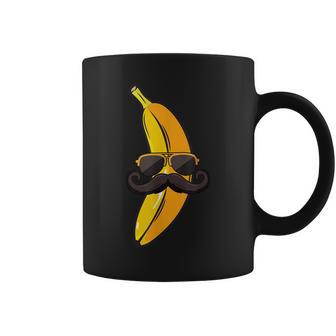 Banana Mustache Sunglasses Face Funny Fruit Cool Banana Coffee Mug | Mazezy