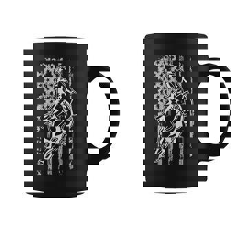 Barrel Racing Racer Horse Racing American Flag Coffee Mug | Mazezy