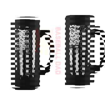 Baseball Dad American Flag Fathers Day Vintage Baseball Coffee Mug | Mazezy