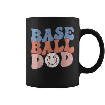 Baseball Dad Groovy Fathers Day Sport Dad Retro Baseball Coffee Mug - Thegiftio UK