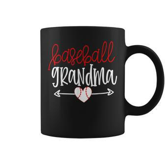 Baseball Grandma From Grandson Arrow Cute Heart Game Coffee Mug | Mazezy