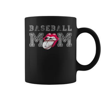 Baseball Mom Happy Big Smile Tongue Team Fan Homerun Player V2 Coffee Mug - Seseable