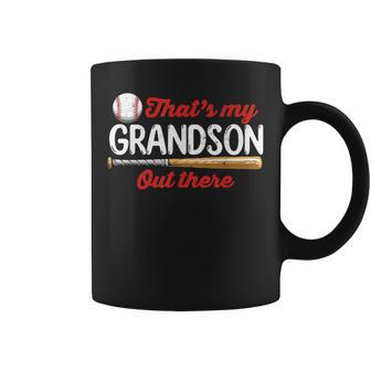 Baseball | Grandma Grandpa | Thats My Grandson Out There Coffee Mug | Mazezy