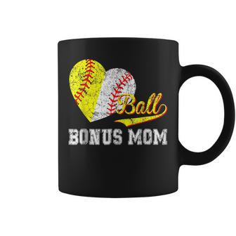 Baseball Softball Ball Heart Bonus Mom Mothers Day Coffee Mug | Mazezy