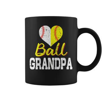 Baseball Softball Ball Heart Grandpa Shirt Fathers Day Gift Coffee Mug | Mazezy
