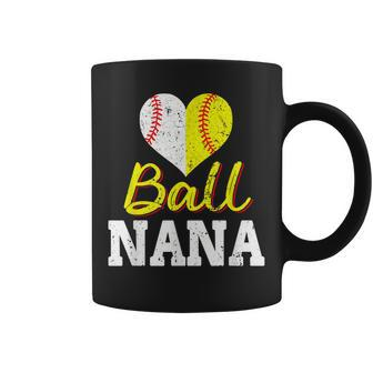 Baseball Softball Ball Heart Nana Mothers Day Grandma Mom Coffee Mug - Thegiftio UK