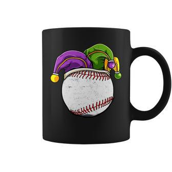 Baseball Sports Lover Mardi Gras Carnival Party Jester Coffee Mug - Seseable