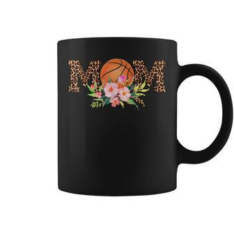 Basketball Mom Leopard Floral Mothers Day Gift Shirt Coffee Mug | Mazezy