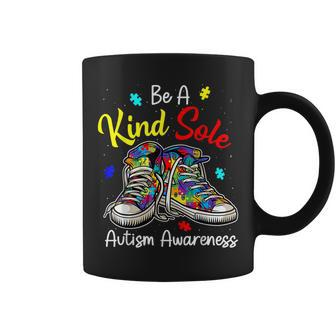 Be A Kind Sole Autism Awareness Puzzle Shoes Be Kind Gifts Coffee Mug | Mazezy