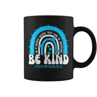 Be Kind Autism Awareness Groovy Rainbow Choose Kindness Coffee Mug | Mazezy