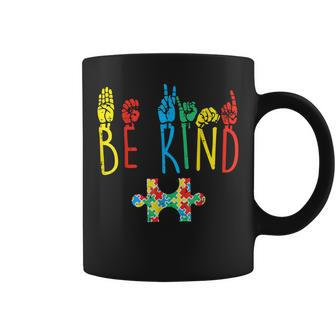 Be Kind Hand Sign Language Puzzle Autism Awareness Asl Mom  Coffee Mug