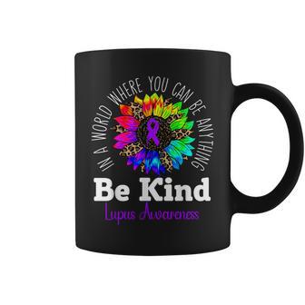 Be Kind Purple Ribbon Sunflower Lupus Awareness Coffee Mug | Mazezy