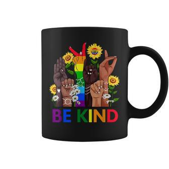 Be Kind Sign Language Hand Talking Lgbtq Gay Les Pride Asl Coffee Mug | Mazezy CA